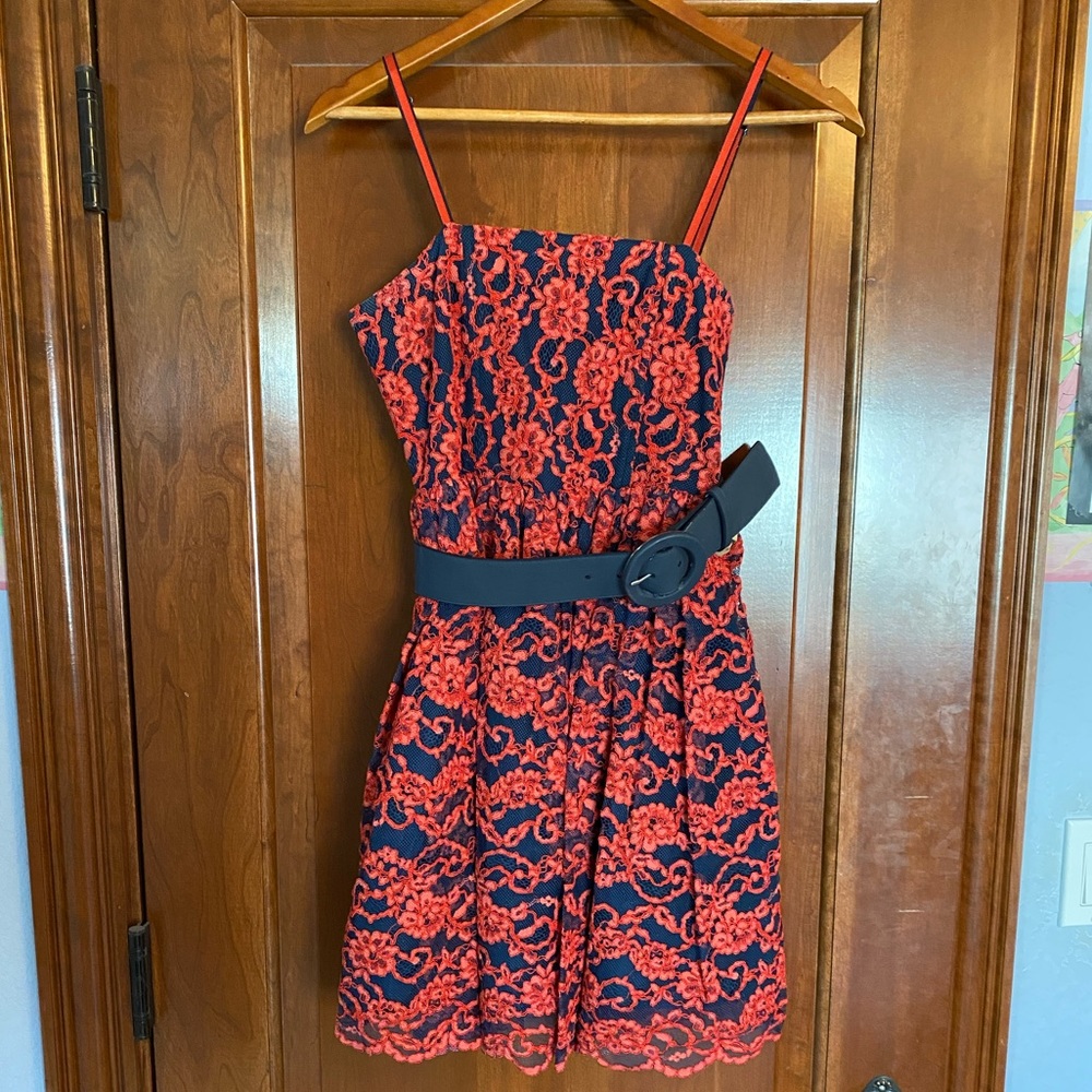 Red and Navy Dress